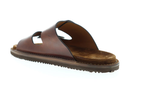 Frye Andrew Slide 80030 Mens Brown Leather Slip On Slides Sandals Shoes