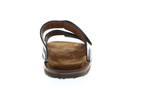 Frye Andrew Slide 80030 Mens Brown Leather Slip On Slides Sandals Shoes