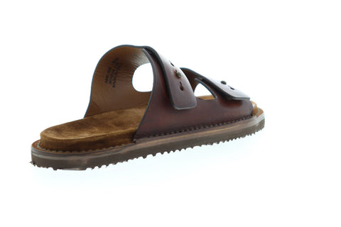 Frye Andrew Slide 80030 Mens Brown Leather Slip On Slides Sandals Shoes