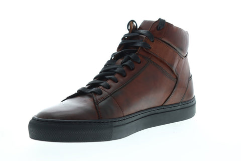 Frye Owen High 80033 Mens Brown Leather Lace Up High Top Sneakers Shoes