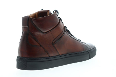 Frye Owen High 80033 Mens Brown Leather Lace Up High Top Sneakers Shoes