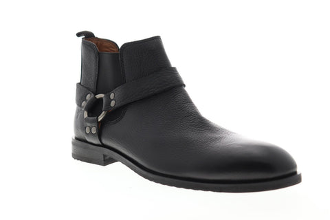 Frye Scott Chelsea Harness 80075 Mens Black Synthetic Strap Boots Shoes
