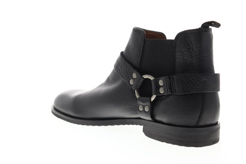 Frye Scott Chelsea Harness 80075 Mens Black Synthetic Strap Boots Shoes