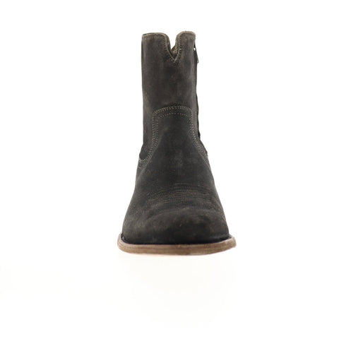 Frye Austin Inside Zip 80079 Mens Black Gray Suede Zipper Western Boots Shoes