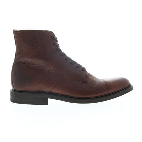 Frye Seth Cap Toe 80081 Mens Brown Leather Lace Up Casual Dress Boots Shoes