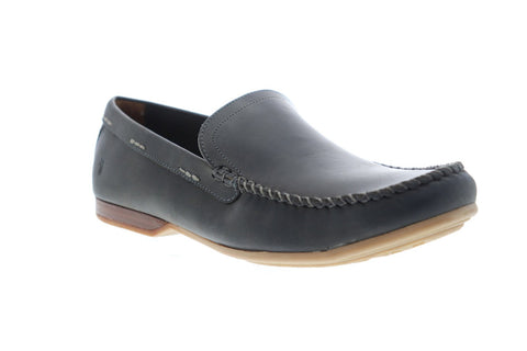 Frye Lewis Venetian Mens Gray Leather Casual Dress Slip On Loafers Shoes