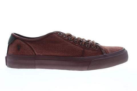 Frye Ludlow Low 80262 Mens Burgundy Canvas Lace Up Lifestyle Sneakers Shoes
