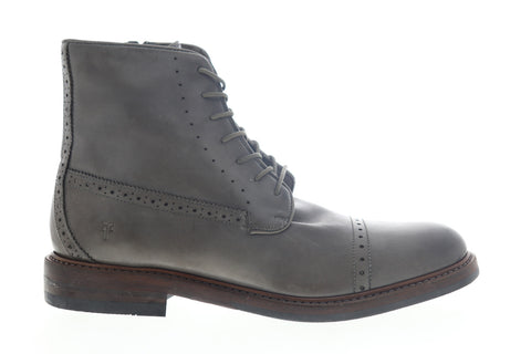 Frye Murray Lace Up 80269 Mens Gray Leather High Top Zipper Casual Dress Boots