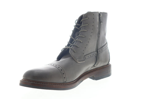 Frye Murray Lace Up 80269 Mens Gray Leather High Top Zipper Casual Dress Boots