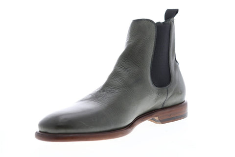 Frye Fisher Chelsea 80329 Mens Gray Leather Slip On Boots Shoes