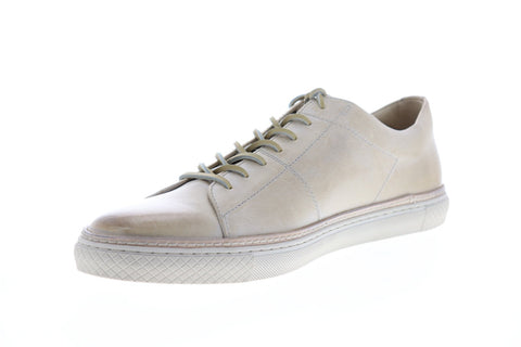 Frye Essex Low 80350 Mens Beige Leather Lace Up Low Top Sneakers Shoes
