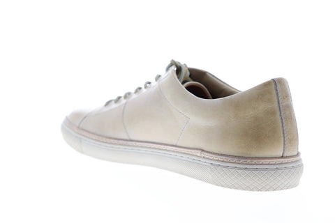 Frye Essex Low 80350 Mens Beige Leather Lace Up Low Top Sneakers Shoes