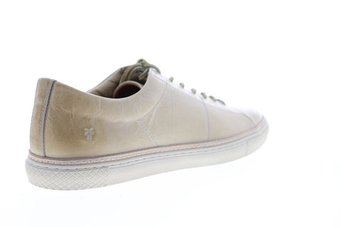 Frye Essex Low 80350 Mens Beige Leather Lace Up Low Top Sneakers Shoes