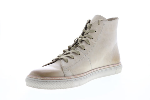Frye Essex High 80351 Mens Beige Tan Leather High Top Lifestyle Sneakers Shoes