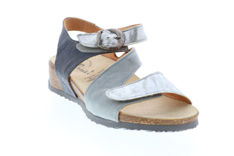 Think Mizzi 10 80359-17 Womens Gray Leather Slides Sandals Shoes