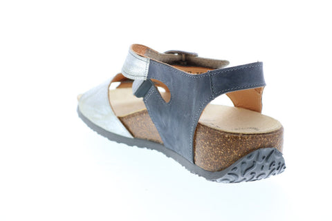 Think Mizzi 10 80359-17 Womens Gray Leather Slides Sandals Shoes