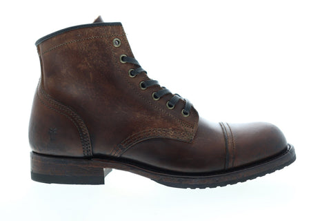 Frye Logan Cap Toe 80361 Mens Brown Leather Lace Up Casual Dress Boots Shoes