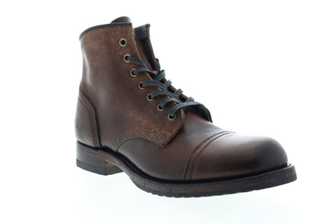 Frye Logan Cap Toe 80361 Mens Brown Leather Lace Up Casual Dress Boots Shoes