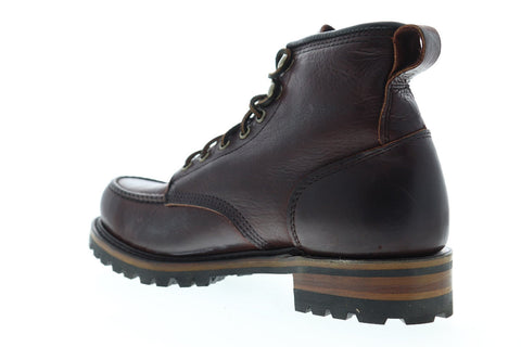 Frye Penn Lug Moc Workboot 80370 Mens Brown Leather Work Boots Shoes