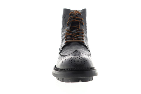 Frye Tanker Lace Up 80377 Mens Black Leather High Top Wingtip Casual Dress Boots