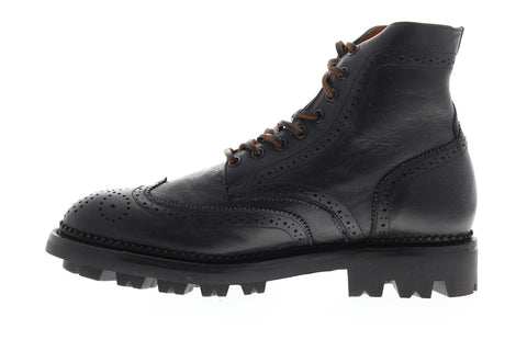 Frye Tanker Lace Up 80377 Mens Black Leather High Top Wingtip Casual Dress Boots
