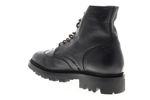 Frye Tanker Lace Up 80377 Mens Black Leather High Top Wingtip Casual Dress Boots