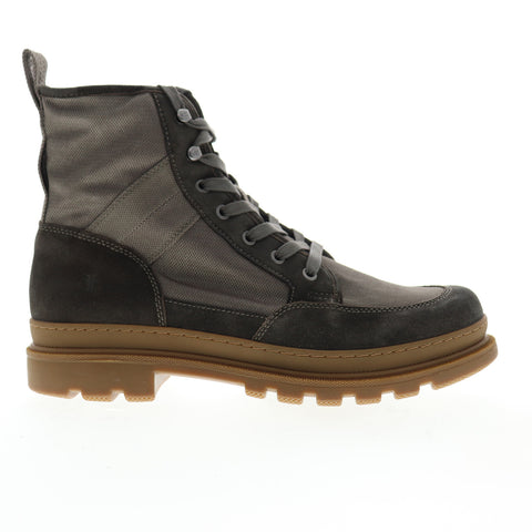 Frye Scout Boot 80438 Mens Gray Canvas Suede High Top Lace Up Casual Dress Boots