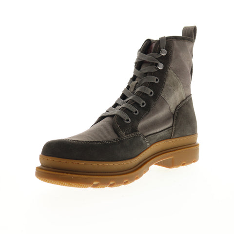 Frye Scout Boot 80438 Mens Gray Canvas Suede High Top Lace Up Casual Dress Boots