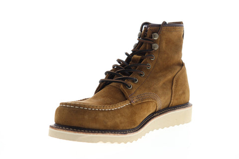 Frye Penn Wedge Workboot 80445 Mens Brown Suede Lace Up Boots Shoes