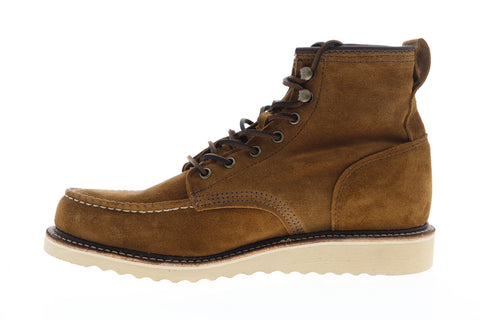 Frye Penn Wedge Workboot 80445 Mens Brown Suede Lace Up Boots Shoes
