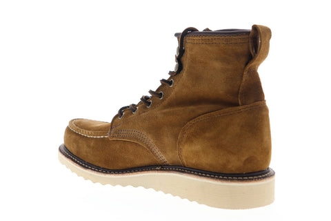 Frye Penn Wedge Workboot 80445 Mens Brown Suede Lace Up Boots Shoes