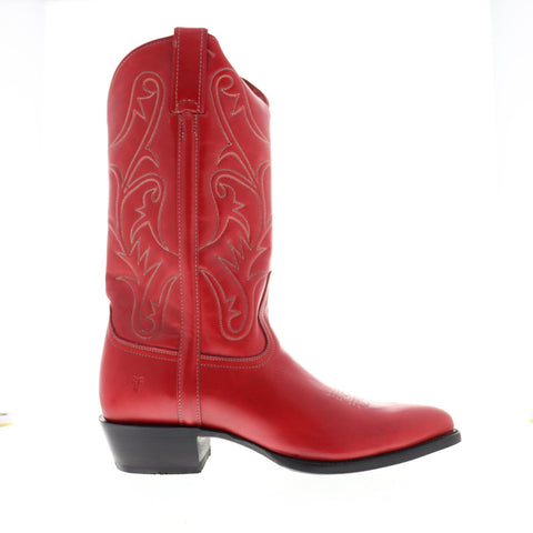 Frye Bruce Pull On 80450 Mens Red Leather Western Slip On Boots Shoes