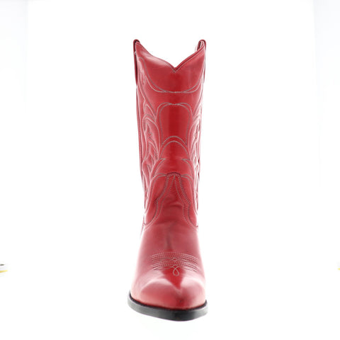 Frye Bruce Pull On 80450 Mens Red Leather Western Slip On Boots Shoes