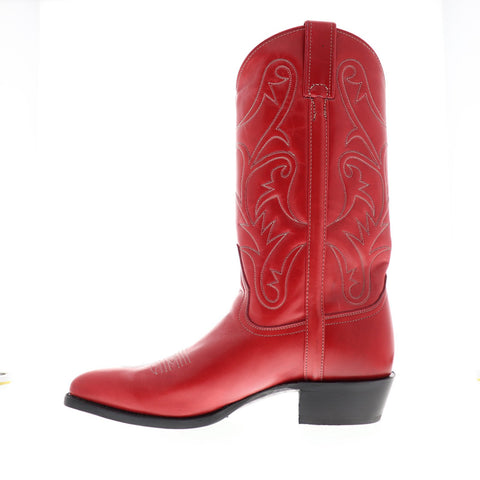 Frye Bruce Pull On 80450 Mens Red Leather Western Slip On Boots Shoes