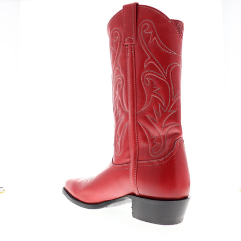 Frye Bruce Pull On 80450 Mens Red Leather Western Slip On Boots Shoes