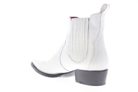 Frye Western Chelsea 80453 Mens White Leather Slip On Chelsea Boots Shoes