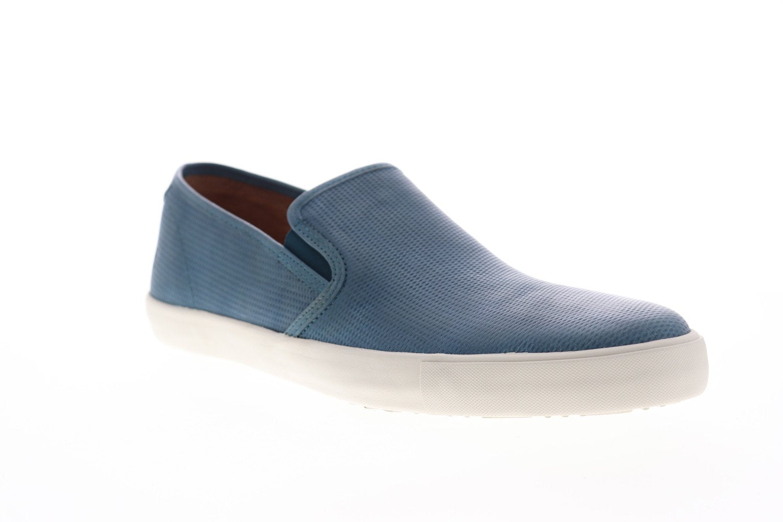 FRYE Men\'s Brett Perf Slip On Sneakers Blue Leather Low Top Lifestyle Loafers 9 Frye Brett Perf Slip On 80498 Mens Blue Leather Low Top  main image 2