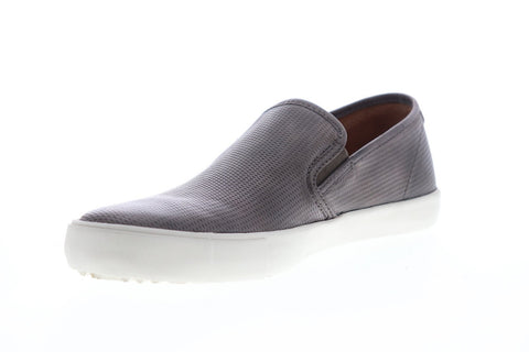 Frye Brett Perf Slip On 80498 Mens Gray Leather Slip On Sneakers Shoes