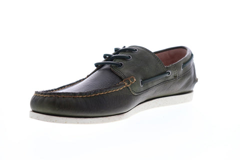 Frye Briggs Boat 80502 Mens Green Leather Lace Up Casual Boat Shoes