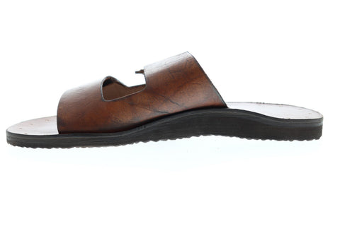 Frye Cape Double Band 80504 Mens Brown Leather Flip-Flops Sandals Shoes
