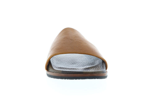 Frye Evan Slide 80511 Mens Brown Leather Slip On Slides Sandals Shoes