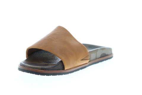 Frye Evan Slide 80511 Mens Brown Leather Slip On Slides Sandals Shoes