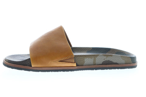 Frye Evan Slide 80511 Mens Brown Leather Slip On Slides Sandals Shoes