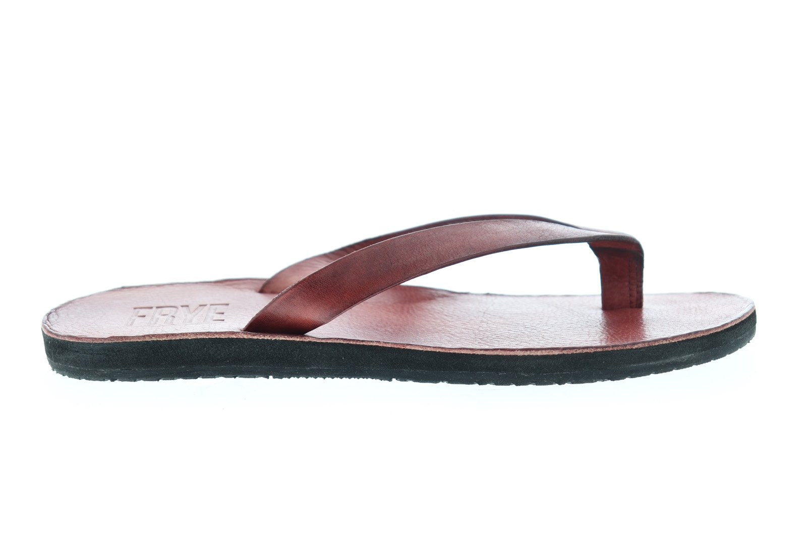 Frye Theo Sandal 80525 Mens Red Leather Slip On Flip-Flops Sandals