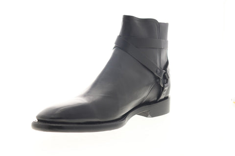 Frye Weston Cross Strap 80538 Mens Black Leather Zipper Casual Dress Boots Shoes
