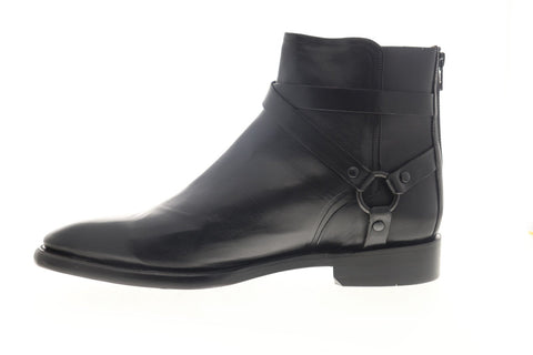 Frye Weston Cross Strap 80538 Mens Black Leather Zipper Casual Dress Boots Shoes