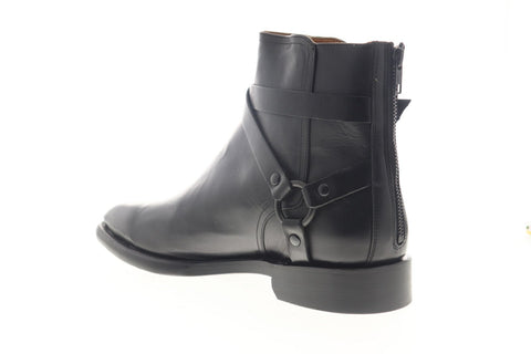 Frye Weston Cross Strap 80538 Mens Black Leather Zipper Casual Dress Boots Shoes