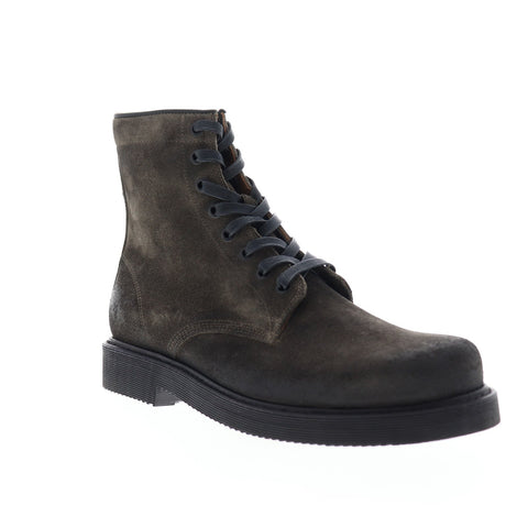 Frye Johnny Combat 80572 Mens Gray Suede Lace Up Casual Dress Boots Shoes
