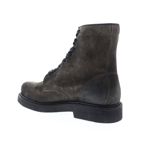 Frye Johnny Combat 80572 Mens Gray Suede Lace Up Casual Dress Boots Shoes