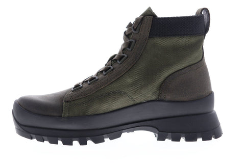 Frye Korver Utility Boot 80573 Mens Green Canvas Lace Up Work Boots Shoes